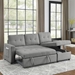 Auroridge 78" Sleeper Sofa Bed - Reversible Sectional with Storage Chaise and Side Storage Bag - Grey - CAB4044