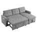 Auroridge 78" Sleeper Sofa Bed - Reversible Sectional with Storage Chaise and Side Storage Bag - Grey - CAB4044