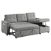 Auroridge 78" Sleeper Sofa Bed - Reversible Sectional with Storage Chaise and Side Storage Bag - Grey - CAB4044