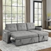 Auroridge 78" Sleeper Sofa Bed - Reversible Sectional with Storage Chaise and Side Storage Bag - Grey - CAB4044