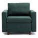 Xala Single Seat Module Sofa Sectional Couch - Green Linen - Rubberwood Frame and Legs - CAB4045