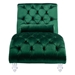 Kendal Accent Sofa - Emerald Velvet Fabric - Solid Acrylic Legs - CAB4051