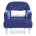 Vermonta Jewel Accent Chair with Soft Micro Suede Velvet - Blue - Painted Legs