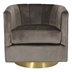 Skyridge Swivel Arm Chair - Grey Velvet - Metallic Base