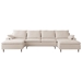 Oasis 128" U-Shaped Sectional Sofa with Double Chaises - Beige Linen - CAB4081