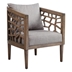 Terrabella Accent Chair - Light Grey Upholstery - Carmel Oak Finish