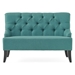 Quaint Settee - Teal Fabric - Wood Legs - CAB4089