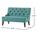 Quaint Settee - Teal Fabric - Wood Legs - CAB4089