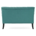 Quaint Settee - Teal Fabric - Wood Legs - CAB4089