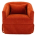 Blossom Hill Swivel Accent Armchair - Orange Linen Blend - Metal Frame