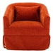 Blossom Hill Swivel Accent Armchair - Orange Linen Blend - Metal Frame - CAB4091