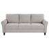 Sierra 80 Sofa - Desert Sand Textured Fabric Upholstery - Faux Wood Finish Feet