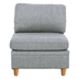 Seaport Armless Chair - Light Grey Dorris Fabric - Wooden Legs