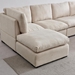 Epoch 129" Modular Sofa with Ottoman - Beige Fabric - Dark Brown Finish Legs - CAB4105