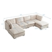 Epoch 129" Modular Sofa with Ottoman - Beige Fabric - Dark Brown Finish Legs - CAB4105