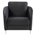 Xiomara 36" Accent Armchair - Black Velvet - Chrome Metal Legs