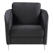 Xiomara 36" Accent Armchair - Black Velvet - Chrome Metal Legs - CAB4107