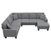 Ottawa 108" U-Shaped Sectional Sofa - 7-Seater with 3 Pillows - Dark Gray - CAB4114