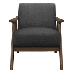 Brixham Accent Chair with Textured Dark Gray Fabric and Walnut Finish Frame 