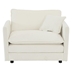 Tamsin Comfy Deep Single Seat Sofa Upholstered Reading Armchair Living Room Chair White Chenille Fabric - 1 Toss Pillow