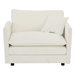 Tamsin Comfy Deep Single Seat Sofa Upholstered Reading Armchair Living Room Chair White Chenille Fabric - 1 Toss Pillow - CAB4120