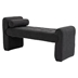 Fernhill Modern Ottoman Bench - Black Boucle Fabric - Wood Hairpin Legs