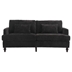 Montclair 68" Loveseat - Black Chenille - Brown Rubberwood Legs