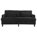 Montclair 68" Loveseat - Black Chenille - Brown Rubberwood Legs - CAB4123