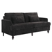 Montclair 68" Loveseat - Black Chenille - Brown Rubberwood Legs - CAB4123