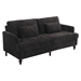 Montclair 68" Loveseat - Black Chenille - Brown Rubberwood Legs - CAB4123