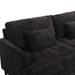 Montclair 68" Loveseat - Black Chenille - Brown Rubberwood Legs - CAB4123