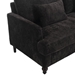 Montclair 68" Loveseat - Black Chenille - Brown Rubberwood Legs - CAB4123