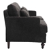 Montclair 68" Loveseat - Black Chenille - Brown Rubberwood Legs - CAB4123