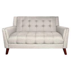 Bridson 52" Loveseat - Beige Fabric - Walnut Legs 