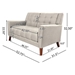 Bridson 52" Loveseat - Beige Fabric - Walnut Legs - CAB4136