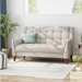 Bridson 52" Loveseat - Beige Fabric - Walnut Legs - CAB4136