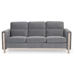 Hedgerow 79" Comfortable Solid Wood Three Seater Sofa - Gray Fabric - Rubber Wood Legs - CAB4143