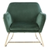 Kaydence 29.5" Green Velvet Accent Chair with Metal Base - Modern Gold Finish Legs