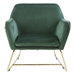 Kaydence 29.5" Green Velvet Accent Chair with Metal Base - Modern Gold Finish Legs - CAB4144