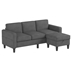 Heritage "77" Sectional Sofa - Dark Gray - Reversible Ottoman - Wood Frame