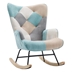 Kettering Accent Chair with Solid Wood Armrest and Feet - Green Cotton Linen Fabric