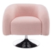 Gwendolen Swivel Accent Chair - Pink Teddy Upholstery - Solid Wood Frame - CAB4183