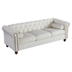 Eaton Classic Traditional Living Room Upholstered Sofa with Velvet Fabric Surface - White