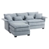 Sawbridge 95" Sectional Sofa with Bentwood Armrests - 4 Seat Reversible - Blue Tech Cloth