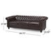 Libera 84" 3 Seater Sofa - Brown Polyurethane - CAB4214