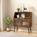 Irongate Cabinet Sideboard with Glass Door - Brown - CAB4217