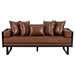 Kalyndea Loveseat - Light Brown Faux Leather - Rich Wood Frame - CAB4218