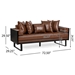 Kalyndea Loveseat - Light Brown Faux Leather - Rich Wood Frame - CAB4218