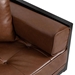 Kalyndea Loveseat - Light Brown Faux Leather - Rich Wood Frame - CAB4218