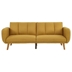 Yearning 81" Elegant Modern Sofa - Mustard Color Polyfiber Fabric - Wooden Legs